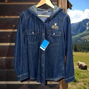 Colombia Big Sky Brewing Co. Missoula Montana Denim Shirt Jacket NWT Size Medium